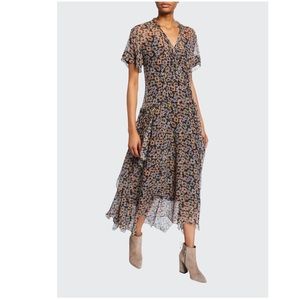 Coach Long Bob Floral-Print Hankerchief Dress